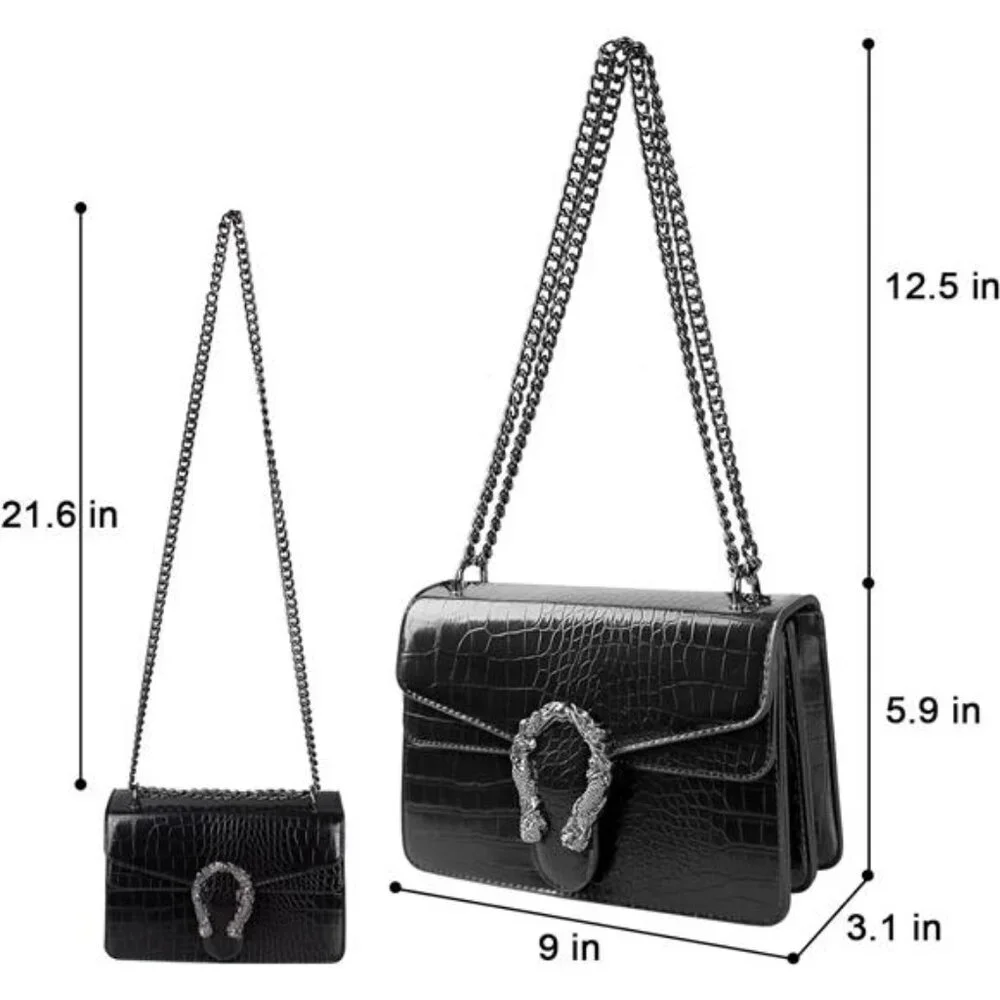 Bag Satchel Purse Snake Printed Handbag Shoulder Bag for Women - Leather